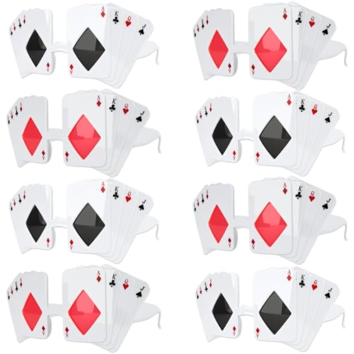 Feradny 8 Stück Poker-Themen-Sonnenbrillen, Casino-Brillen, Spielkartenbrillen, lustige Brillen, Requisiten für Männer und Frauen, Poker-Nacht-Kostüm, Party-Dekorationen Feradny 8 Stück Poker-Themen-Sonnenbrillen, Casino-Brillen, Spielkartenbrillen, lustige Brillen, Requisiten für Männer und Frauen, Poker-Nacht-Kostüm, Party-Dekorationen von Feradny