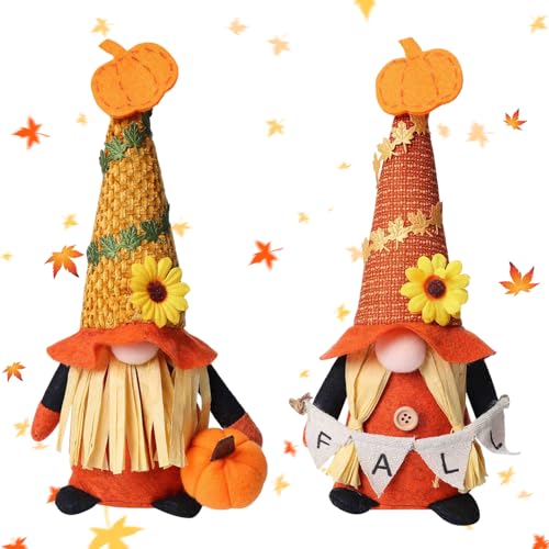 2 Stück Herbstdeko Wichtel, Herbst Dekoration Wichtel mit Sonnenblume Kürbis Deko, Handgefertigt Herbst Deko Wichtel Figuren Für Erntedankfest Thanksgiving Herbstdeko Innen 2 Stück Herbstdeko Wichtel, Herbst Dekoration Wichtel mit Sonnenblume Kürbis Deko, Handgefertigt Herbst Deko Wichtel Figuren Für Erntedankfest Thanksgiving Herbstdeko Innen von Ferakum