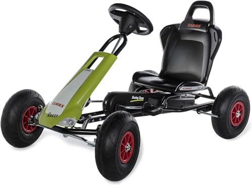 Ferbedo 10 503 8 GoKart CLAAS Racer (Tretauto für Kinder von Alter ca. 3-8 Jahre, hochwertiger Stahlrahmen, Verstellbarer Sitz, Luftbereifung, inkl. Soundlenkrad, belastbar bis 50 kg) 105038 von ROLLY TOYS