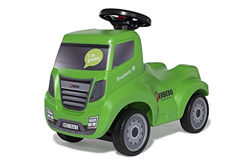 Ferbedo Truck Bio grün (Babyrutscher mit Anhängeröse, Lenkrad mit integrierter Hupe, Kinderfahrzeug mit Kniemulde, Flüsterreifen) 172009, L von ROLLY TOYS