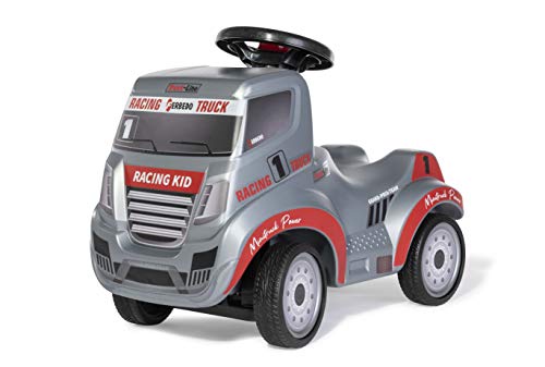 Ferbedo Truck Racing (Babyrutscher aus Bio-Kunststoff, mit Anhängeröse, Lenkrad mit integrierter Hupe, Kinderfahrzeug mit Kniemulde, Flüsterreifen) 171194 von ROLLY TOYS