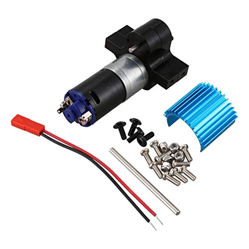Feriany 370 Power Metal Motor RüCkwäRtsgetriebe mit KüHlköRper RC Auto Teile für B1 B14 B24 C14 C24 B16 B26 B36 Q60 Schwarz von Feriany
