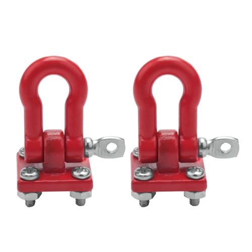 Feriany MetallkletteranhäNger Abschlepphaken Haken Schnalle, Winde SchäKel ZubehöR für RC Crawler Truck im MaßStab 1:10 D90 SCX10 Kletterauto, Rot von Feriany