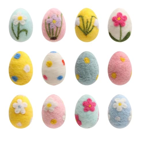 Feriany Osterei-Dekorationsset - Osterei mit Bemalten Blumen für DIY-Bastelarbeiten, Wohnkultur, Kinder-Geschenke von Feriany
