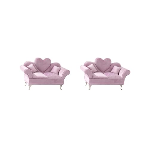 Feriuzymix 2er-Set 1:6 Sofa-Schmuckkästchen, Puppenzubehör, Schmuck-Aufbewahrungsbox, 2-Personen-Sofa, Einzelsofa von Feriuzymix