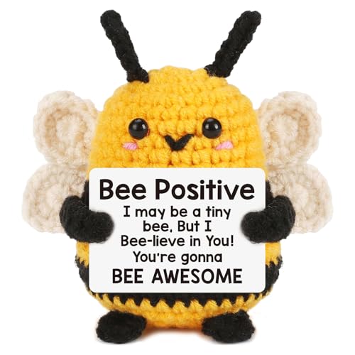 Ferizzia Pocket Hug Biene, Emotionale Unterstützung Kleine Biene, Positive Geschenke, Positive Kartoffel Ersatz, Geschenke für Freunde, mit Positiver Karte, Familie, Damen und Kinder von Ferizzia