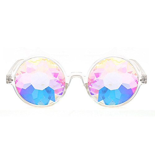 Ferleiss Kaleidoskop Brille Rave Festival Party Sonnenbrille Gebeugte Linse Transparent von Ferleiss
