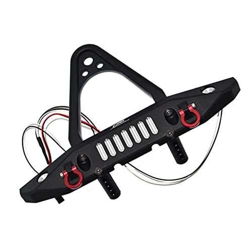 Ferleiss Metall-Frontstoßstange mit Abschlepphaken, LED-Leuchten für Axial SCX6 AXI05000 JLU 1/6 RC Crawler -Upgrades Teile, 1 von Ferleiss