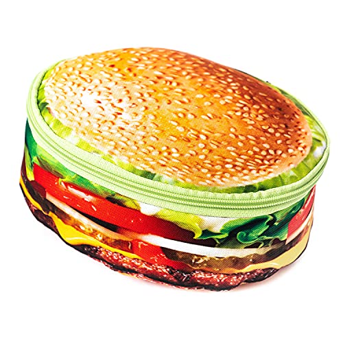 Hamburger Mäppchen Federtasche Schlamperbox Federmäppchen Schüleretui Karpfen Stiftemappe grün braun Burger, Beefburger [008] von Ferocity