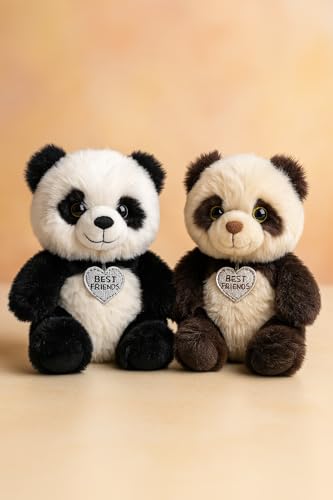Ferro Stars Best Friends Panda Kuscheltier plüschtier,Kuschelfreunde ideal für Geschenkaustauscht 2 stück 25cm von Ferro Stars