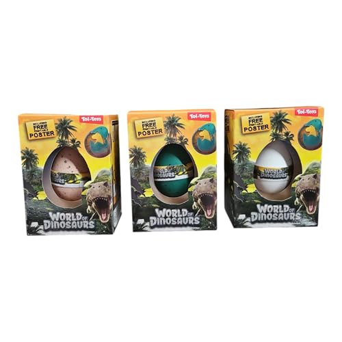Dinosaurierbaby 3 Eier-Set. Du erhälst 3 Dino-Eier zu Wasser schlüpfen! Dino Überraschung, Diverse Farben von Ferro Stars