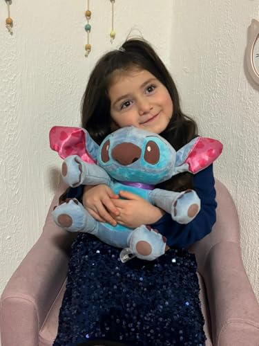Ferro Stars Plüschtier Kompatibel mit Angel,Engel,Stitch mit Ohren mit Herzmuster plüsh Kuscheltier Plush ab den ersten Lebensmonaten geeignet (Lilo&Herz) von Ferro Stars