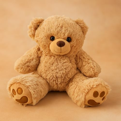 Ferro Stars Teddybär 30cm und 1 stück Schlüsselanhänger Geschenkt - Dunkelbraun - Stofftier niedliches Plüschtier Kuscheltier Braun (Teddybär 30 cm) von Ferro Stars