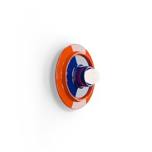 Wandleuchte Deco Voilà Keramik Orange Fuchs Blau Roboter 1 Licht E29 von Ferroluce Retrò