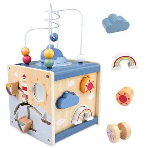 Fervalyna Motorikwürfel, Motorikspielzeug, 6 In 1 Activity Würfel, Motorikschleife, Montessori Würfel, Motorikspielzeug Holz, Montessori Motorikwürfel, Aktivitätswürfel für Kinder ab 12 Monaten Fervalyna Motorikwürfel, Motorikspielzeug, 6 In 1 Activity Würfel, Motorikschleife, Montessori Würfel, Motorikspielzeug Holz, Montessori Motorikwürfel, Aktivitätswürfel für Kinder ab 12 Monaten von Fervalyna