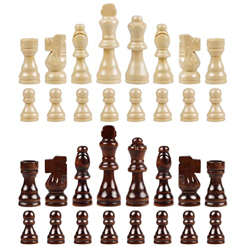 Fesjoy Internationale Schachfiguren, 32 Ersatz-Schachfiguren aus Holz für das Schachspiel von Fesjoy