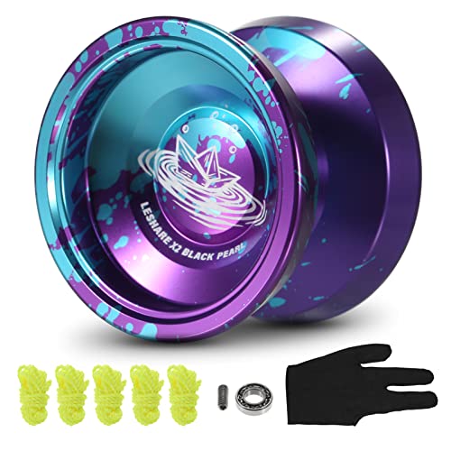 Fesjoy Yo-Yo Ball aus Aluminium, Yo-Yo Ball mit Seilen für Lager und Handschuh von Fesjoy