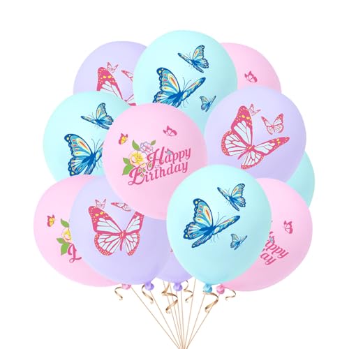 Fesnova 18 Stück Schmetterling Luftballon Geburtstagsparty Dekorationen, 12 Zoll Latexballons, für Mädchen, Prinzessinnen, Frauen, Babyparty, Geburtstagsparty, Partyzubehör Fesnova 18 Stück Schmetterling Luftballon Geburtstagsparty Dekorationen, 12 Zoll Latexballons, für Mädchen, Prinzessinnen, Frauen, Babyparty, Geburtstagsparty, Partyzubehör von Fesnova