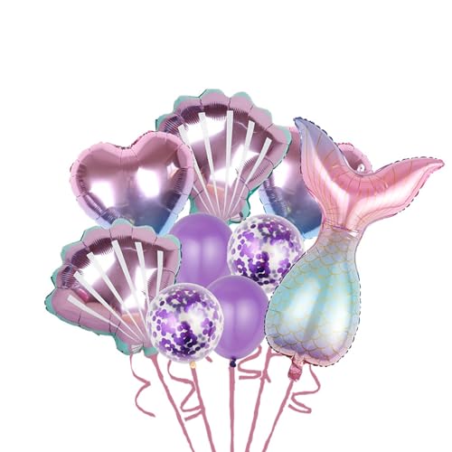 Fesnova 9 Stück Lila Meerjungfrauen Luftballons, Meerjungfrauenschwanz Ballon, Muscheln und Konfetti Latexballons, für Partys mit Unterwasserthema für Mädchen Geburtstag und Kinder, Babyparty Fesnova 9 Stück Lila Meerjungfrauen Luftballons, Meerjungfrauenschwanz Ballon, Muscheln und Konfetti Latexballons, für Partys mit Unterwasserthema für Mädchen Geburtstag und Kinder, Babyparty von Fesnova