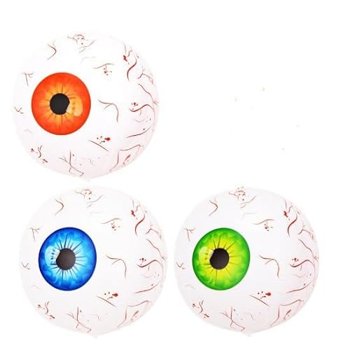 Fesnova 22 Zoll Halloween 4D Augapfel Folienballon, 3 Stück Auge Ballon, für Drinnen und Draußen Halloween Deko Gruselig, Gruseliges Spukhaus, Partyzubehör zum Thema Grusel von Fesnova