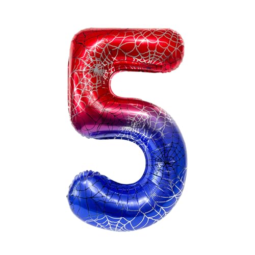 Fesnova Folienballons 5 mit Spinnenmotiv, 40 Zoll große Mylar Geburtstagsballon, für Kinder, Jungen und Mädchen, Spidey Geburtstagsdeko und Jubiläumsparty Dekorationszubehör Fesnova Folienballons 5 mit Spinnenmotiv, 40 Zoll große Mylar Geburtstagsballon, für Kinder, Jungen und Mädchen, Spidey Geburtstagsdeko und Jubiläumsparty Dekorationszubehör von Fesnova