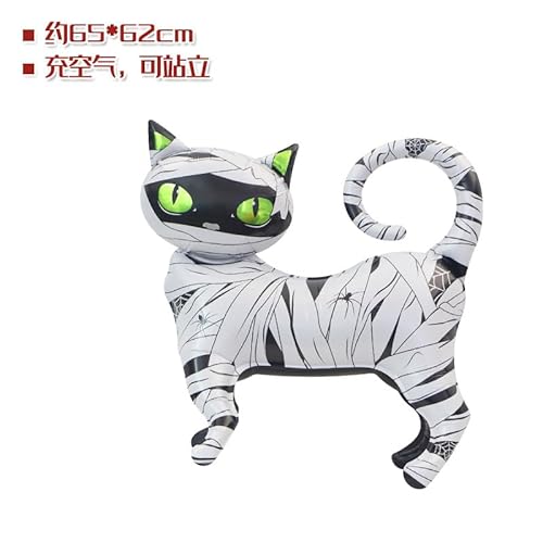 Fesnova Halloween Folienballon Mumie Schwarze Katze, Stehend Mumie Schwarze Katze Luftballon, für Halloween Party Dekorationen, Gruselige Partys, 65x62cm von Fesnova