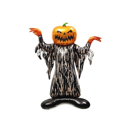 Fesnova Halloween Kürbis Folienballon, Stehender Kürbiskopf Ballon, Gruseligen Kürbis Mann, für Halloween Party Dekorationen, Kinder, 115x86cm Fesnova Halloween Kürbis Folienballon, Stehender Kürbiskopf Ballon, Gruseligen Kürbis Mann, für Halloween Party Dekorationen, Kinder, 115x86cm von Fesnova