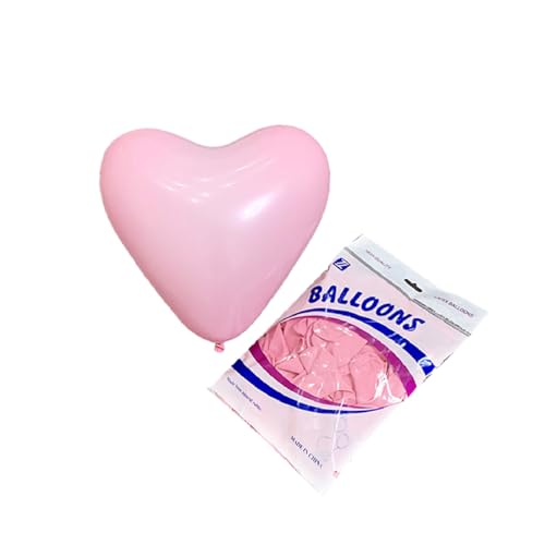 Fesnova Herzförmige Rosa Luftballons, Rosa Macaron Herzluftballons, 100 Stück pro Packung, 10 Zoll von Fesnova