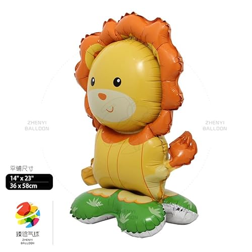 Fesnova Löwen Luftballon Tiere,Folienballon Tiere 36x 58cm, Gelb und Orange für Dschungel,König Der Löwen Geburtstagsdeko,Kinder Geburtstag Hochzeit Party Zoo Deko von Fesnova