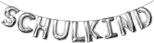 Fesnova Schulkind Girlande Luftballon, 16 zoll Silber Buchstaben Folienballons Girlande Schulkind,Einschulung Girlande für Einschulungsfeier, Schuleinführung Party Deko Fesnova Schulkind Girlande Luftballon, 16 zoll Silber Buchstaben Folienballons Girlande Schulkind,Einschulung Girlande für Einschulungsfeier, Schuleinführung Party Deko von Fesnova