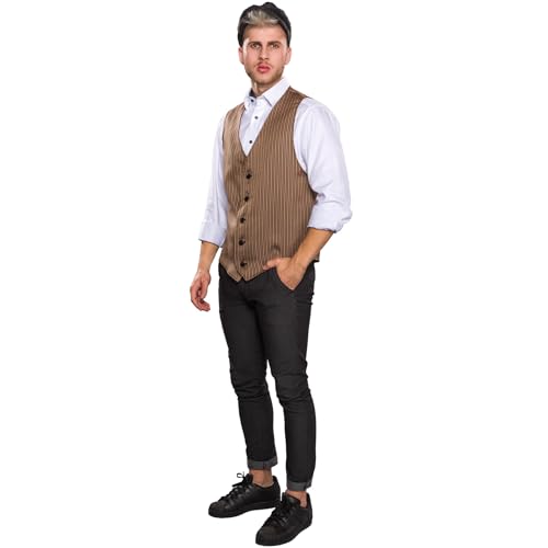 Festartikel-Müller 20er Jahre Weste Braun gestreift mit Knopfleiste für Herren Gr. 52-54 Kostüm-Zubehör Fasching Karneval Festartikel-Müller 20er Jahre Weste Braun gestreift mit Knopfleiste für Herren Gr. 52-54 Kostüm-Zubehör Fasching Karneval von Festartikel-Müller