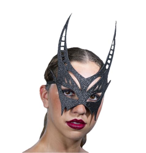 Festartikel-Müller Glitter Maske schwarz Fabelwesen, Teufel von Festartikel-Müller