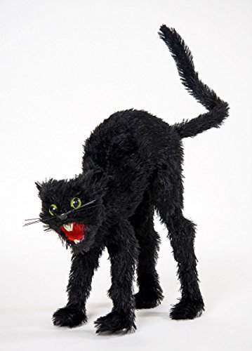 Festartikel Müller Halloween Buckelnde Katze aus Kunststoff und Polyester in der Farbe Schwarz, Größe: ca. 34cm, 850.058.00 von Festartikel Müller