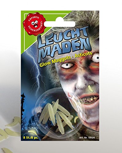 Festartikel Müller Halloween Leucht-Maden 8 Stück aus Gummi in der Farbe Fluo-Weiß, 110.524.00 Festartikel Müller Halloween Leucht-Maden 8 Stück aus Gummi in der Farbe Fluo-Weiß, 110.524.00 von Festartikel Müller