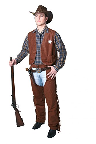 Festartikel Müller Cowboy-Weste für Erwachsene, in der Farbe Braun aus Polyester, Größe: 36/38, 119.348.37 von Festartikel Müller