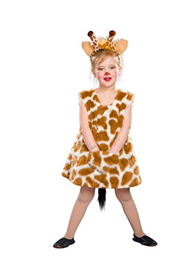 Festartikel Müller Kostüm Giraffen Mädchen Giraffen-Kleid mit Haarreif für Kinder in der Größe 98/104, 118.008.04Kleid Haarreif Tierkostüm Fasching Giraffe (98/104), Gelb/Braun von Krause & Sohn