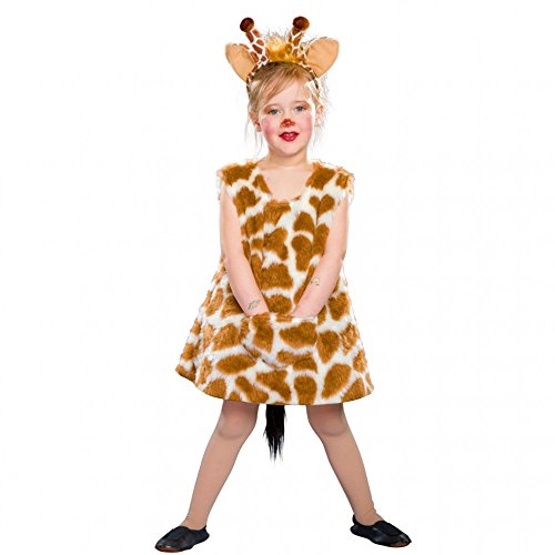 Festartikel Müller Kostüm Giraffen Mädchen Giraffen-Kleid mit Haarreif für Kinder in der Größe 98/104, 118.008.04Kleid Haarreif Tierkostüm Fasching Giraffe (98/104), Gelb/Braun von Krause & Sohn