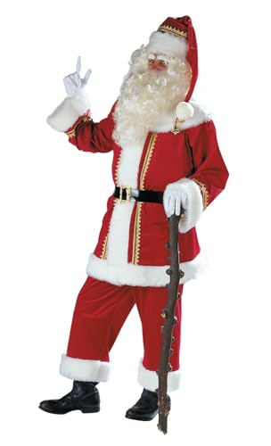 Festartikel-Müller Weihnachtsmann Kostüm, Glanzsamt mit Goldborte, 4-teilig, Größe M-L von Festartikel-Müller