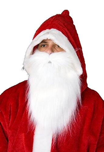 Plüschbart weiß Nikolaus Weihnachtsmann Santa Claus von Festartikel-Müller