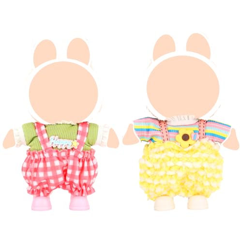 2 Set Niedliche Mini Plüsch Puppen Kleidung Bekleidung Outfit Zubehör für 17cm Puppe Plüschpuppen, DIY Puppenkleidung für Kinder Jungen Mädchen Geschenke (Ohne Puppe) (Pink) von Festfun