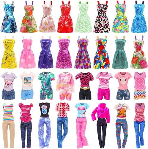 Festfun Kleidung für Puppen 15 Puppenkleidung enthält Kleider Kleidung T-Shirt Oberteile Hosen für 11,5 Zoll 30 cm Puppen Zufällig Verschickt von Festfun