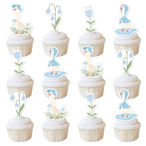 36 Stück Gänse-Cupcake-Topper, alberne Gänse, Party-Dekorationen, Gänse-Thema, Kuchenspieße, Bauernhoftier-Gans, Kuchen-Dessert-Dekoration für Jungen, eine alberne Gans, 1. Geburtstag, Babyparty 36 Stück Gänse-Cupcake-Topper, alberne Gänse, Party-Dekorationen, Gänse-Thema, Kuchenspieße, Bauernhoftier-Gans, Kuchen-Dessert-Dekoration für Jungen, eine alberne Gans, 1. Geburtstag, Babyparty von Festiblast