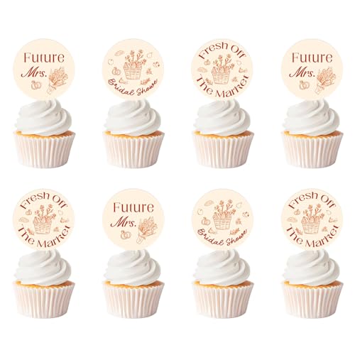 Cupcake-Topper mit Bauernmarkt-Thema, Obstblumen, lokal angebaut, Brautparty, Kuchendekoration für zukünftige Mrs. Farm, Junggesellinnenabschied, 36 Stück von Festiblast
