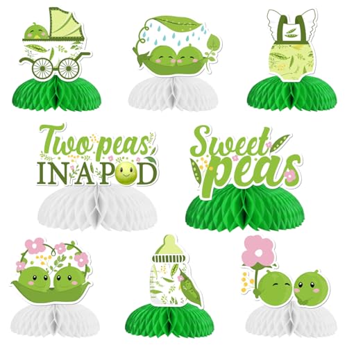 Party-Dekorationen mit zwei Erbsen in einer Schote, für Babypartys, Wabenaufsätze, Erbsen-Party-Tischaufsätze für Zwillinge mit Erbsenmotiv Party-Dekorationen mit zwei Erbsen in einer Schote, für Babypartys, Wabenaufsätze, Erbsen-Party-Tischaufsätze für Zwillinge mit Erbsenmotiv von Festiblast