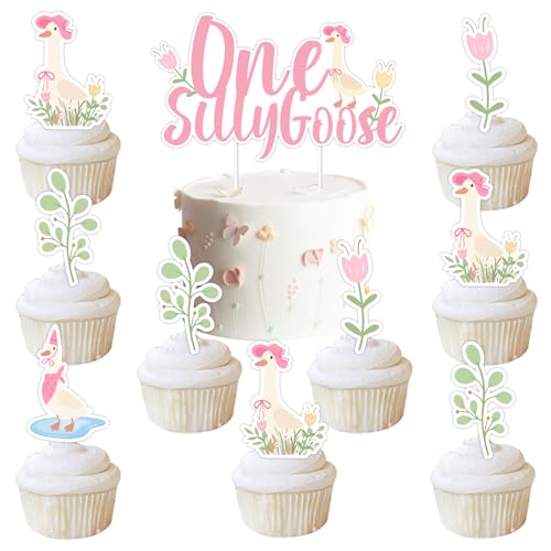 Pinke Gans-Party-Dekorationen, 25 Stück, eine alberne Gänse-Kuchendekoration und Gänse-Cupcake-Topper, Dessert-Dekor für Mädchen, Bauernhoftiere, Gans, erster Geburtstag, Babyparty, Partyzubehör Pinke Gans-Party-Dekorationen, 25 Stück, eine alberne Gänse-Kuchendekoration und Gänse-Cupcake-Topper, Dessert-Dekor für Mädchen, Bauernhoftiere, Gans, erster Geburtstag, Babyparty, Partyzubehör von Festiblast