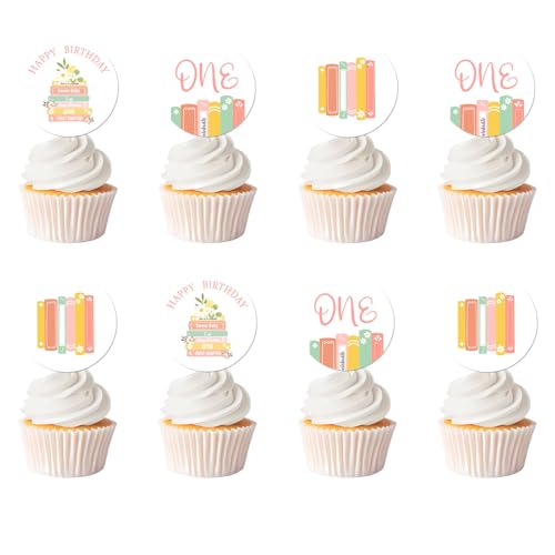 Storybook Babyparty-Dekoration, 36 Stück, Storybook-Thema, Cupcake-Topper, doppelseitiger Druck, 1. Geburtstag, Kuchendekoration für Buch, Babyparty, Geburtstagszubehör Storybook Babyparty-Dekoration, 36 Stück, Storybook-Thema, Cupcake-Topper, doppelseitiger Druck, 1. Geburtstag, Kuchendekoration für Buch, Babyparty, Geburtstagszubehör von Festiblast