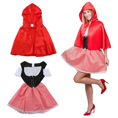 Festicy Rotkäppchen Kostüm Damen I Edition 2025 I Größe M I Märchenhafter Charme für Fasching und Karneval I Elegantes Kleid mit rotem Umhang I Karnevalskostüm Festicy Rotkäppchen Kostüm Damen I Edition 2025 I Größe M I Märchenhafter Charme für Fasching und Karneval I Elegantes Kleid mit rotem Umhang I Karnevalskostüm von Festicy