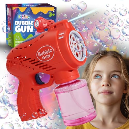 Festicy Seifenblasenpistole Set I 1 Rote Pistole inkl. Seifenblasenflüssigkeit, LED-Licht | Kinder und Erwachsene | Kindergeburtstag Geschenk Festicy Seifenblasenpistole Set I 1 Rote Pistole inkl. Seifenblasenflüssigkeit, LED-Licht | Kinder und Erwachsene | Kindergeburtstag Geschenk von Festicy