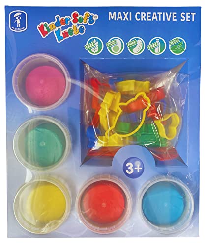 Feuchtmann Spielwaren Feuchtmann Spielwaren Feuchtmann 628.0523 - Kinder Soft Knete Creative Set, 22-teilig, 5 Dosen mit je 80 g von Feuchtmann