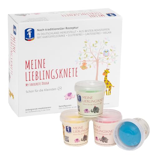 Feuchtmann MEINE LIEBLINGSKNETE | Knetset 4 x 150g | vegane glutenfreie Knete | Kinderknete ungiftig | Spielknete für kreatives Spielen ab 2 Jahren von Feuchtmann